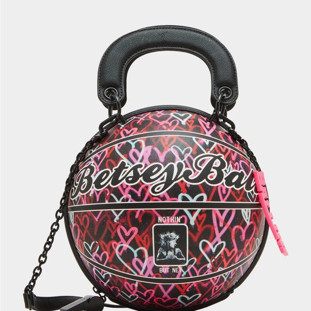 Betsey Johnson Heart Basketball Crossbody Bag - Picture 1 of 6